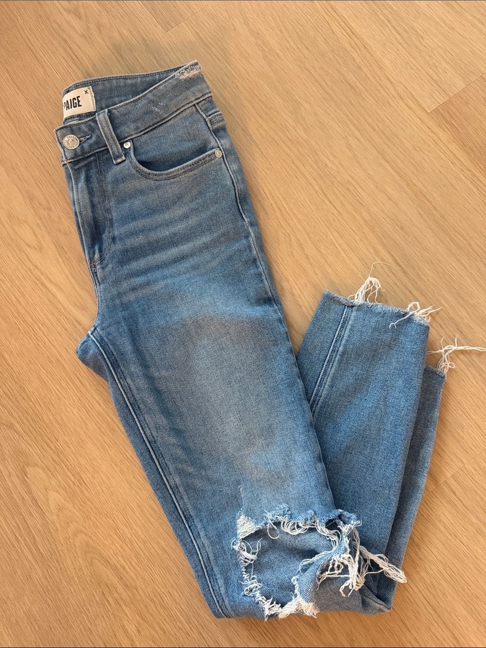 PAIGE Hoxton Crop Distressed Skinny Jeans